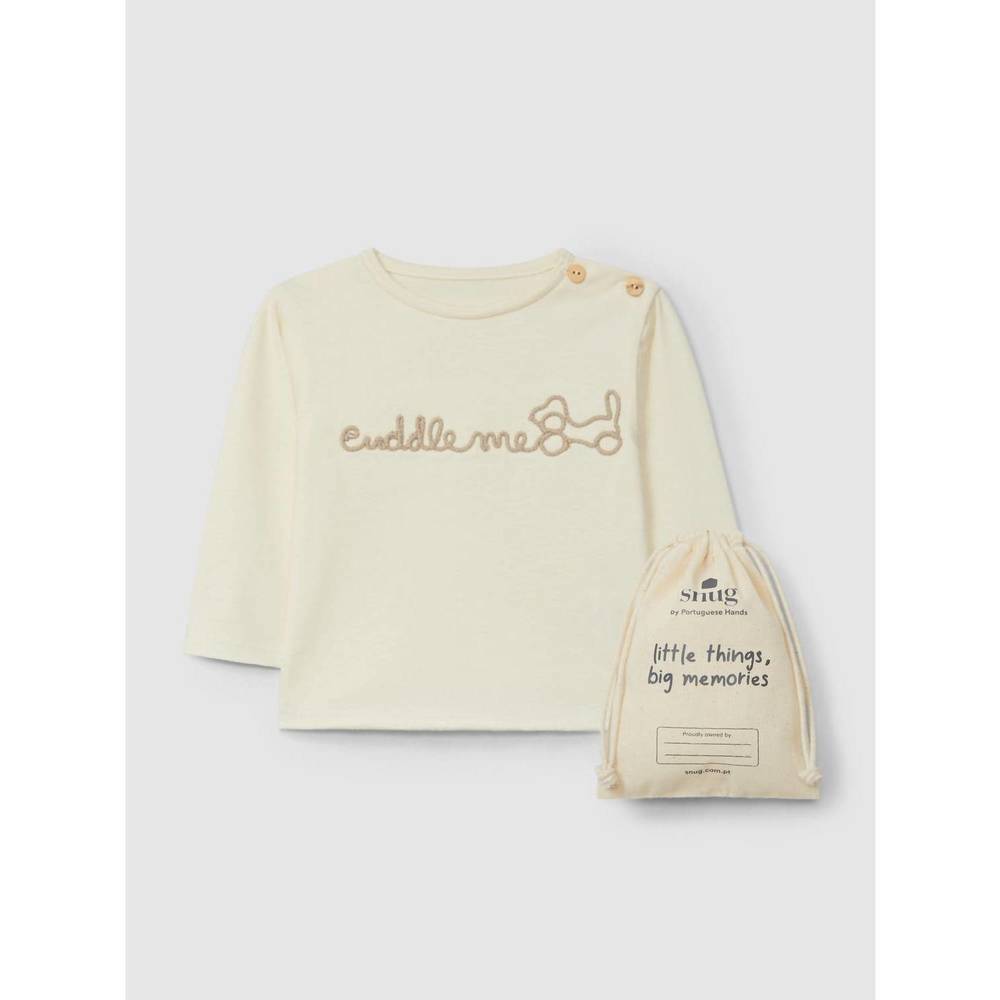 NEW SNUG girl's cuddle me long sleeve t-shirt gift set in ivory